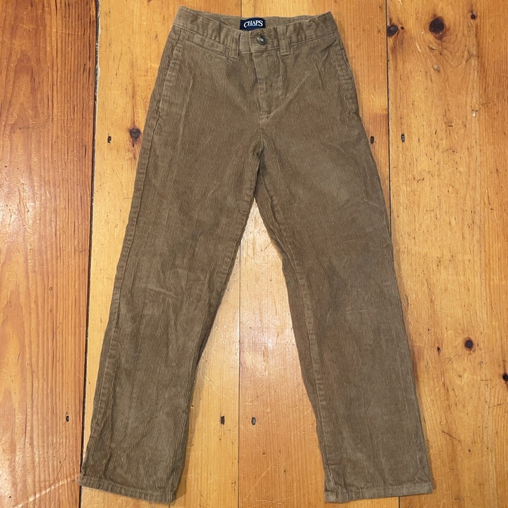 Chaps Pants Long Corduroy Tan Brown Holiday Pants Adjustable waistband Boys 6